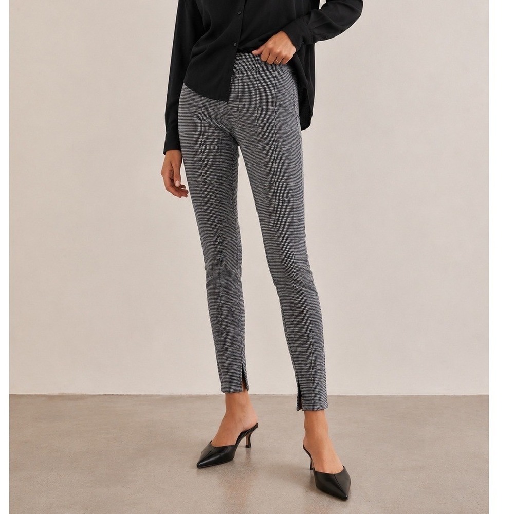 Theory Skinny Legging Hounds Ponte Pants Petite XS Black Office Chic Mod Minimal